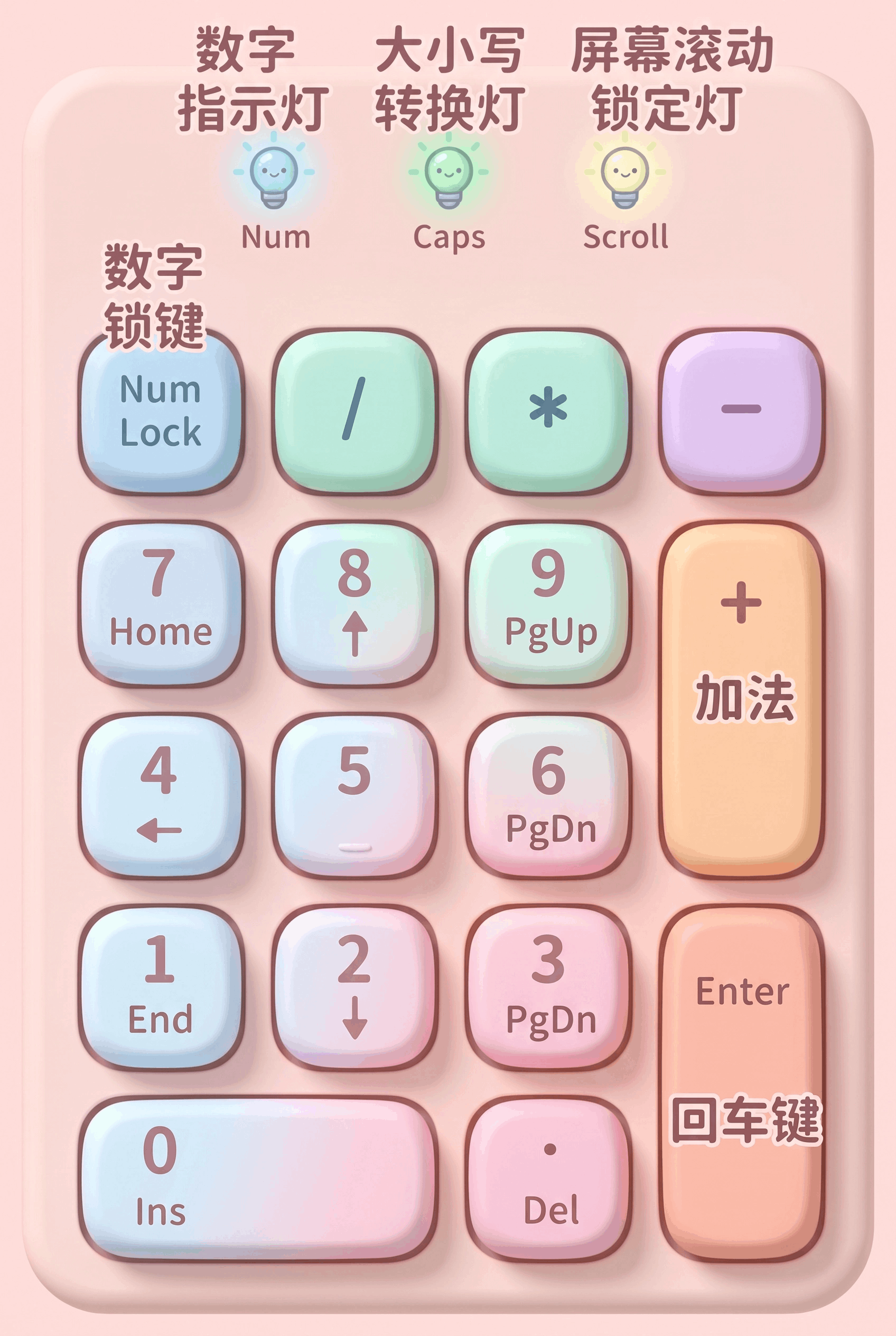 数字小键盘与状态指示灯