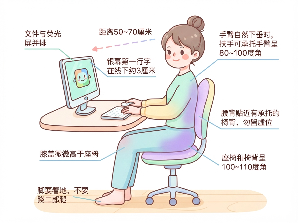规范打字姿势示意图